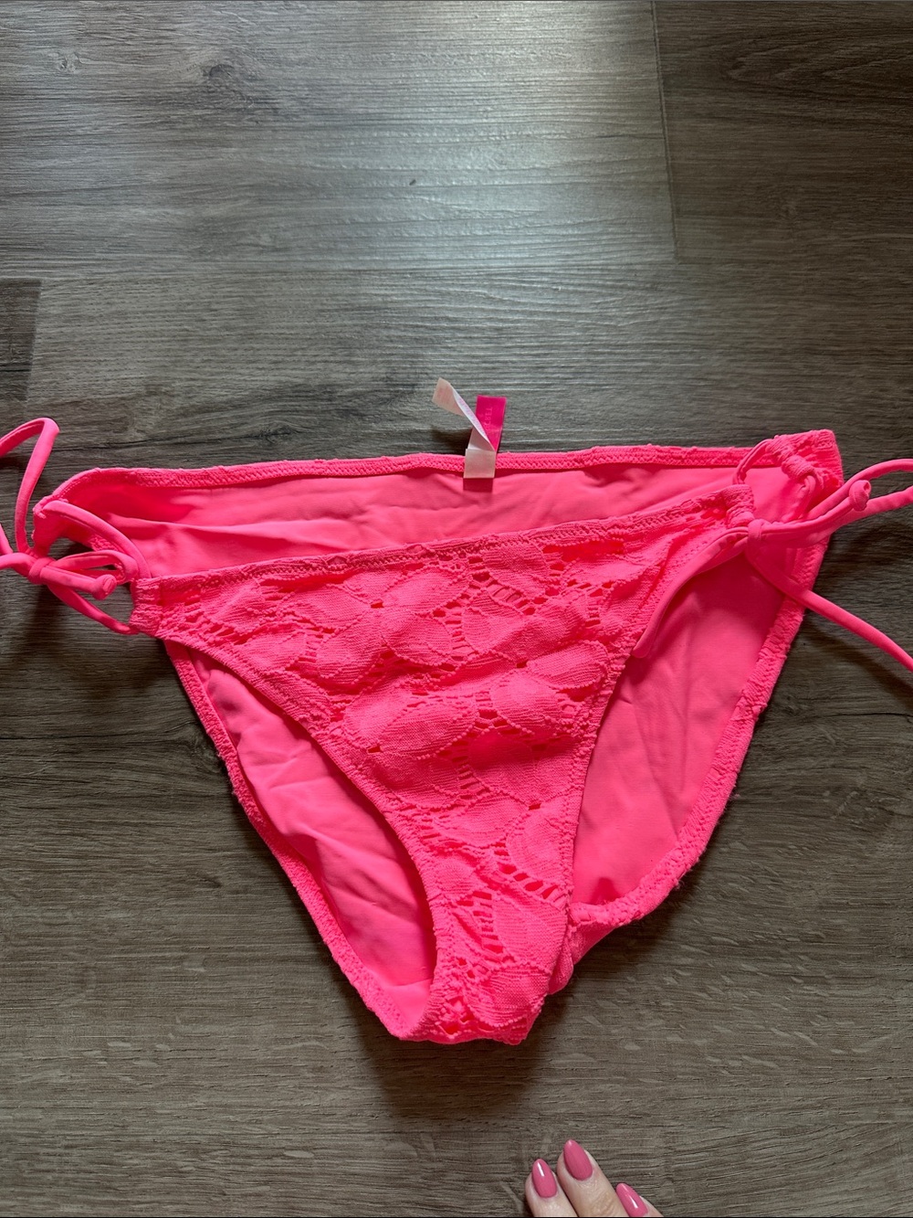Victoria's Secret Neon Pink Lace Bikini Bottoms